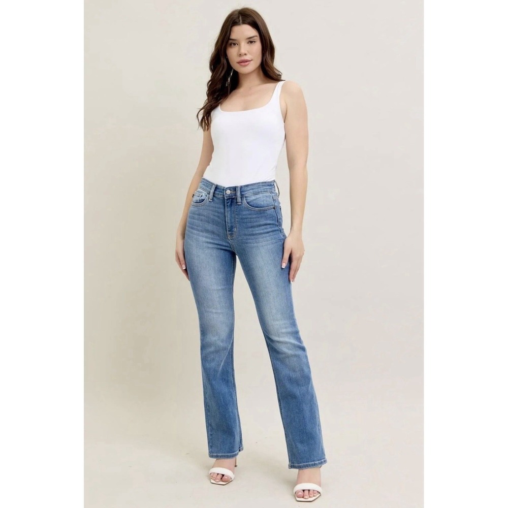 Judy Blue High Waist Medium Wash Bootcut Jeans Size 16W Stretch JB82515
